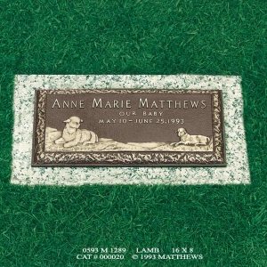 16x8 Baby and Child Memorials Lamb Rockedge nv_71030198